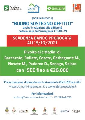 PROROGA DEL BUONO SOSTEGNO AFFITTO 2021